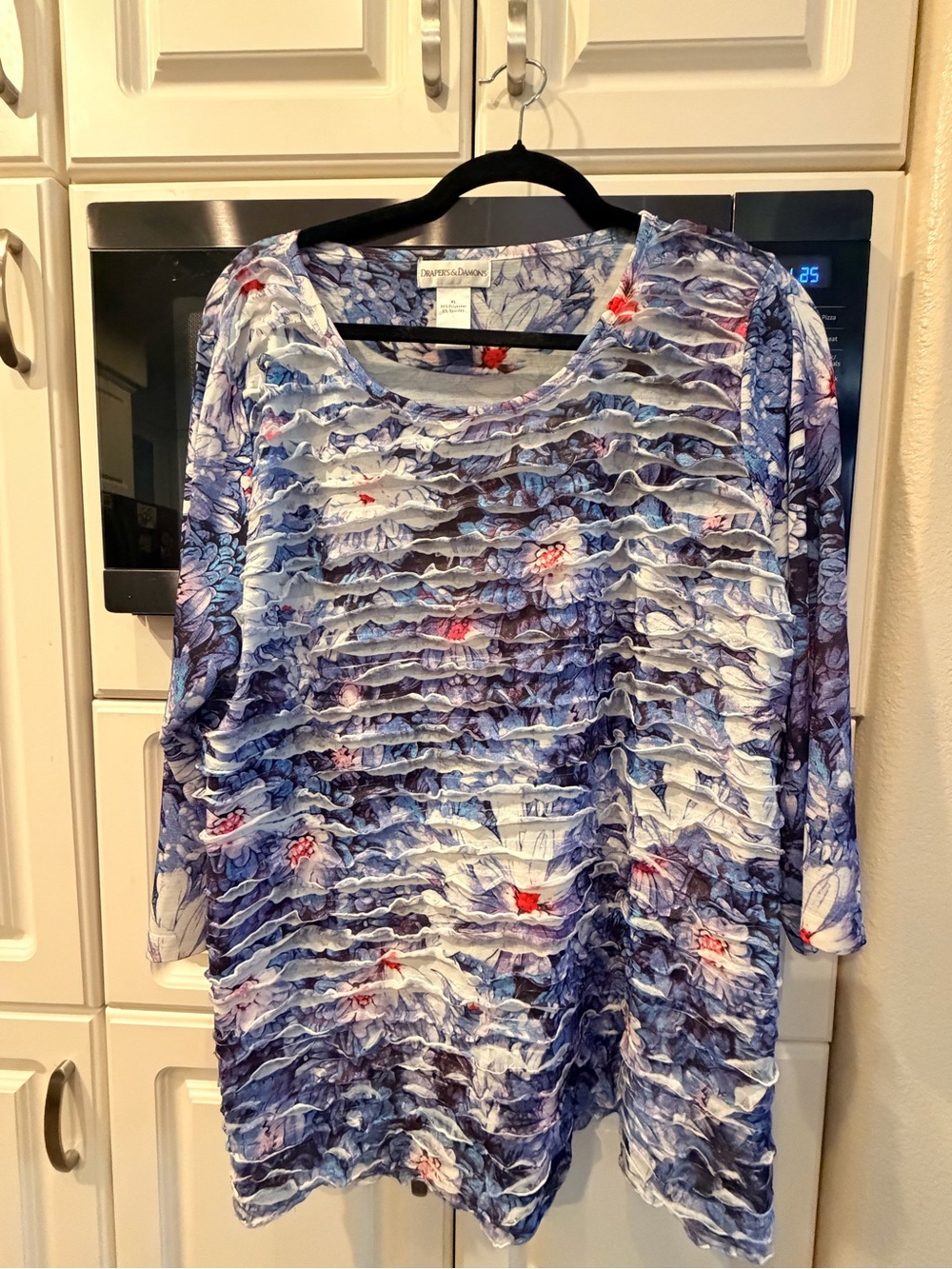 Chances Are Blue Floral Ruffle Long Sleeve Top